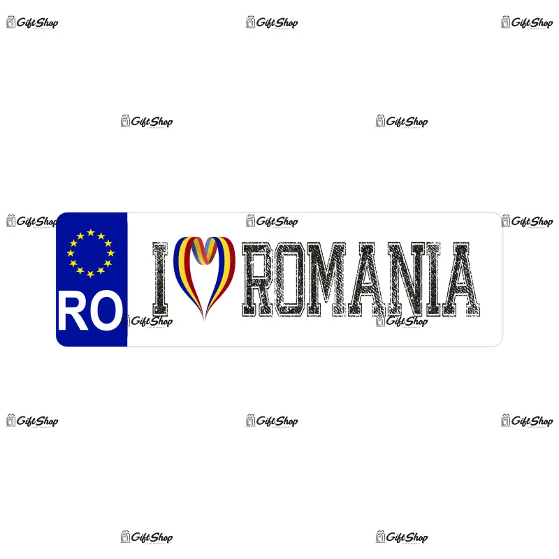 I love romania, indicator masina, dimensiune 500x100 mm